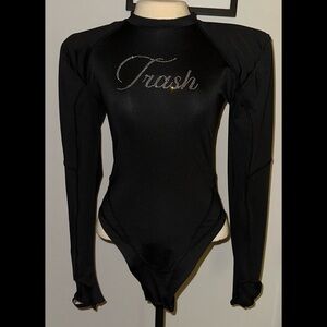 Namilia Dolls Kill Crystal Trash Black Bodysuit! NWT M